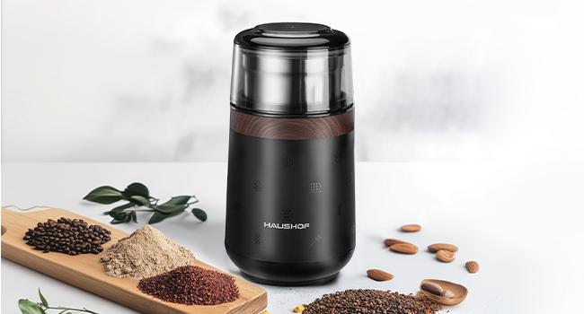 HAUSHOF Black Electric Coffee Blade Grinder (UL Plug)