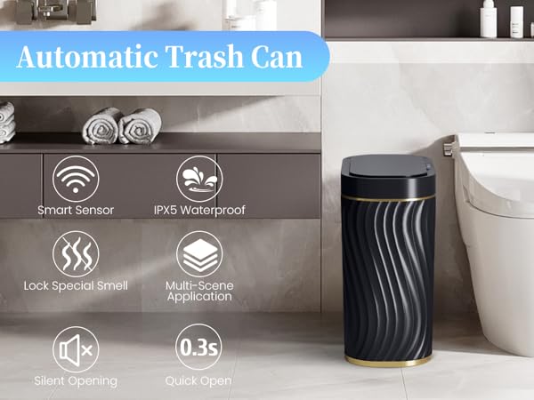 Bathroom Small Trash Can with Automatic Touchless Lid