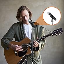 Universal Compact Base Microphone Stand; Adjustable Heavy Duty; Lightweight; Professional Stage