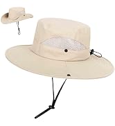 Beach UV-Protection Sun Hats for Kids, Wide-Brim Quick-Dry Safari Fishing Bucket Hats Boonie Cap ...
