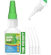 Thin CA Glue, 20g Premium Cyanoacrylate Super Glue Fast Drying 2 CPS Viscosity Adhesive for Woodt...