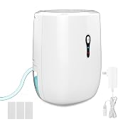 Dehumidifier with Drain Hose. Litever Small Portable Dehumidifier. Auto-OFF. Drain Hose for Conti...