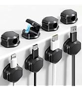 8 Pack Magnetic Cable Clips Cord Organizer-Adhesive Wire Holder, Under Desk Cord Holder Keeper fo...