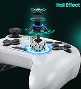 Dual Hall Effect PC Controller-No Drift No Dead Zone, Bluetooth Controller for PC Windows/iPhone/...