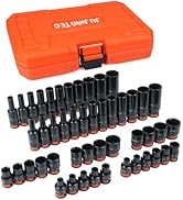 JU JIAN TEC 48-Piece 1/4" Drive Impact Socket Set, SAE &amp; Metric (3/16"-9/16" &amp; 4-15mm), Shallow &amp;...