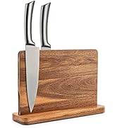 Magnetic Knife Block Kitchen Knife Holder Rack Without Knives- Natural Acacia Knife Storage Organ...