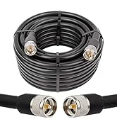 MOOKEERF PL259 CB Coax Cable 35ft, RG8 PL259 UHF Male to SO239 Male Low Loss CB Coax Coaxial Cabl...