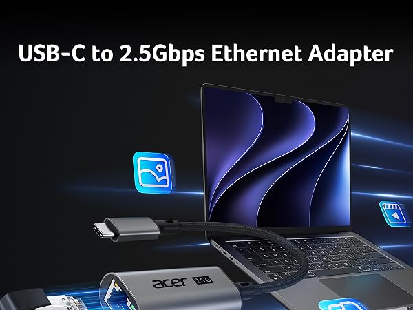 acer 2.5Gbps USB C to Ethernet Adapter
