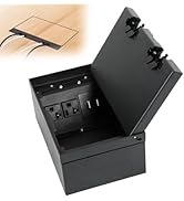 Recessed Flat Hidden Socket Kit Floor Electrical Outlet Kit Floor Socket Panel with 20A 2×AC + 2 ...