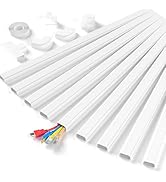 Delamu Cord Hider, 142in Cable Hider, Cord Covers for 3-4 Wires on Wall, Wire Covers for Cords, W...