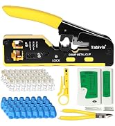 Tabivia STP/UTP Pass Through RJ45 Crimp Tool Pass Through RJ45 Ethernet Crimper Kit