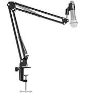 Facmogu NB-35 Black Microphone Arm, 360° Rotatable Freely Adjustable Microphone Scissor Arm Stand...