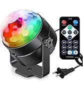 Sound Activated Party Lights with Remote Control Dj Lighting, Disco Ball Strobe Lamp 7 Modes Stag...