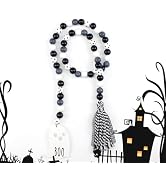 Oeyliz Halloween Tray Decor Wooden Bead Garland with Tassel Farmhouse Beads Garlands Halloween Ti...