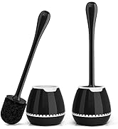 Toilet Brush 2 Pack, Toilet Bowl Brush with Ventilated Holder and Ergonomic Long Handle, Durable ...