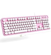 Atelus Computer Keyboard Wired, Plug Play USB Keyboard with Large Number Pad, Caps Indicators, Fo...