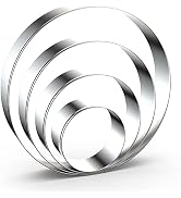 Circle Round Biscuit Cookie Cutter Set Large - 5 Inch, 4 Inch, 3 Inch, 2 Inch - Geometric Frame P...