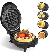 UVFAST Mini Waffles Maker with 8 Removable Plates, 4 in 1 Small Waffle Maker Mini- Waffle, Heart ...