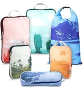Compression Packing Cubes for Travel, 6-Piece Lightweight Packing Cubes Set for Carry-On Luggage ...