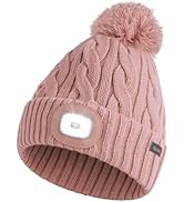 Keains Unisex LED Beanie with Light, USB Rechargeable Headlamp Hat,Gifts for Men and Women