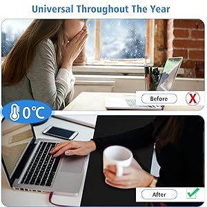 warm desk pads on top of desks