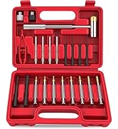 SEDY 22-Pieces Roll Pin Punch Set, Roll Pin Starter Punch, Brass, Steel, Plastic Punches, 4 Heads...