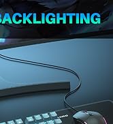 Mechanical Gaming Keyboard and Mouse, 98 Keys LED Backlit Keyboard with Gray Floating Keycap Blue...