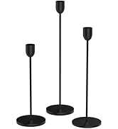 ChefBee Black Tall Candle Candlestick Holder, 3PCS Taper Pillar Candle Sticks Stand Holders Decor...