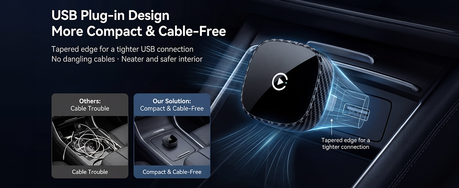 USB Plug-in Design More Compact &amp;amp; Cable-Free
