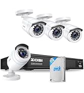 ZOSI H.265+ Full 1080p Home Security Camera System Outdoor Indoor, 5MP-Lite CCTV DVR 8 Channel wi...