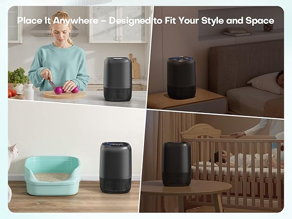 Air Purifiers Home H13 True HEPA Filter 1076 Ft² Pet Hair Odors Pollen Smoke Aroma Quiet 360°Intake