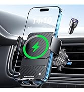 Guceful Wireless Car Charger, Phone Holders for Your Car 15W Fast Charging Auto Clamping, Air Ven...