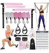 Pilates Bar Kit with Resistance Bands, Multifunctional Yoga Pilates Bar with Heavy-Duty Metal Adj...