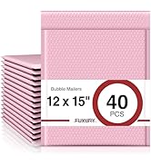 Fuxury 12x15 Bubble Mailers 40 Pack Light Pink Padded Envelopes Large Shipping Envelopes for Clot...