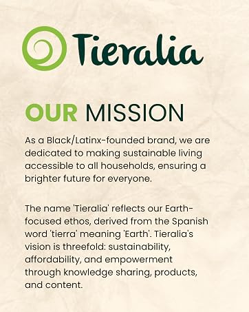 Tieralia's mission as a Black/Latinx-founded brand is to make sustainable living accessible for all