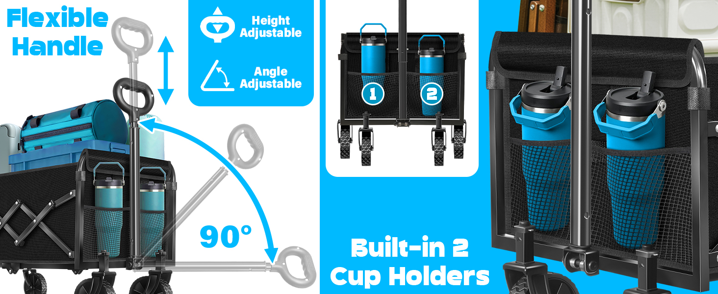 Flexible Handle and 2 Cup Holders