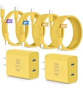 QZIIW iPhone 16 15 Pro Max Charger Fast Charging,45W Dual Port USB C Fast Charger Block [2-Pack] ...