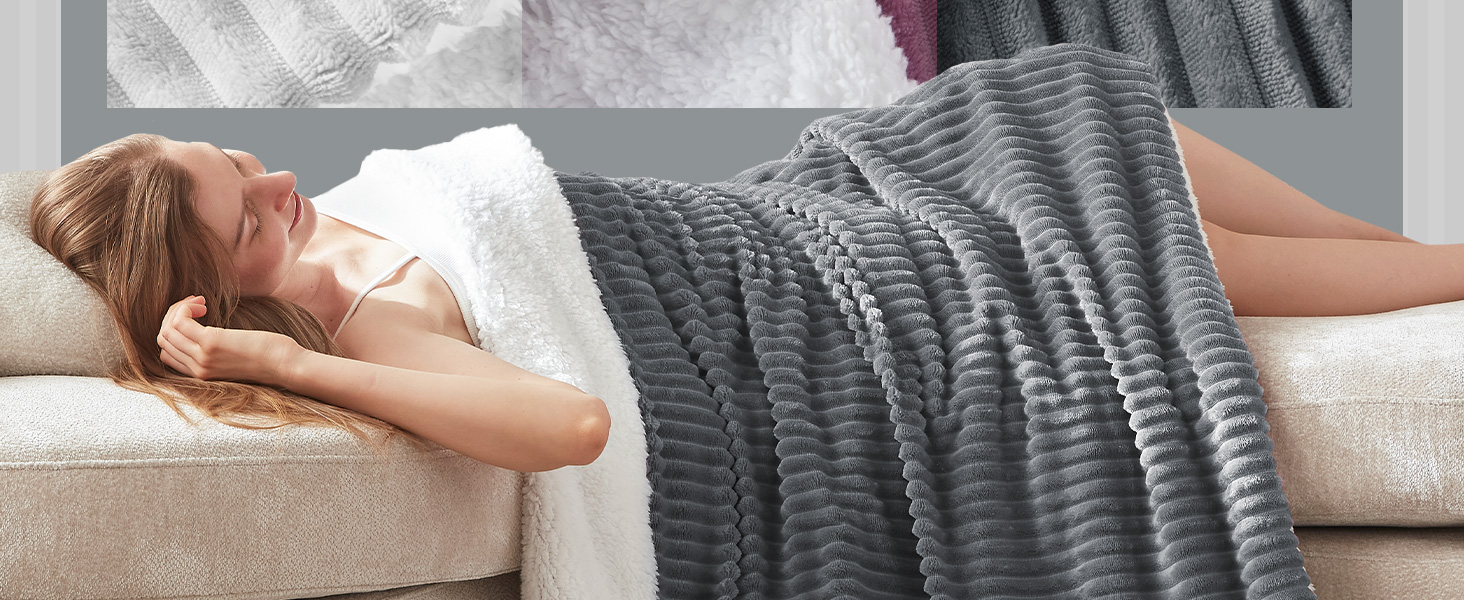 striped heated blanket