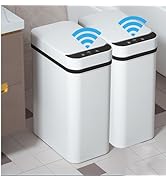 Yatmung 2 Pack - 2.5 Gallon Smart Trash Can Sensor Motion Slim Touchless Bathroom Trash Can - Ski...