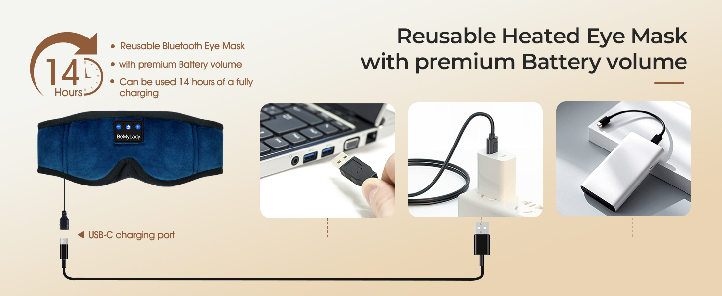Enjoy music with Built-in Bluetooth v5.4 Headphones