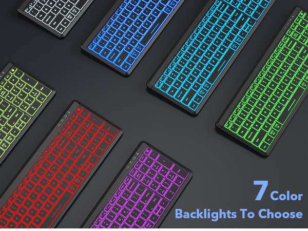 Slim Portable Rechargeable Multi-Device Bluetooth Cordless Keyboard