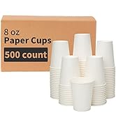 RACETOP 8 oz 500 Pack Disposable Paper Coffee Cups, Disposable Paper Cups, Hot Coffee Cups for Of...