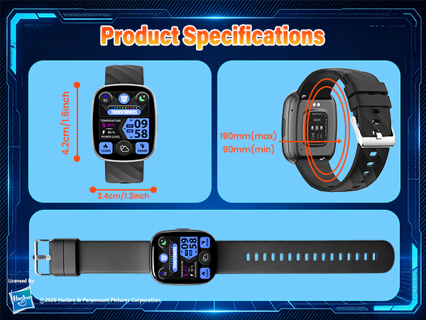 Transformers watch kids smartwatch boys girls gift fitness tracker heart rate