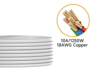 3 FT 18AWG flat power strip has better current carrying capacity and high temperature resistance