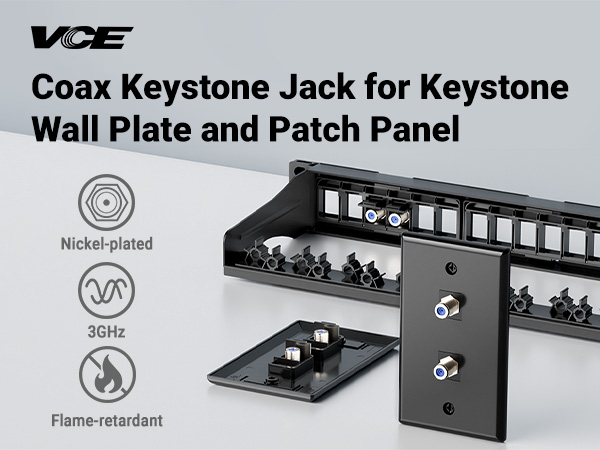 VCE Coax Keystone Jack Insert