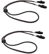 2Pcs Gold Hat Chin Cord, Adjustable Hat Strap Clips Windproof Lanyard on Bag Holder for Travel Ke...