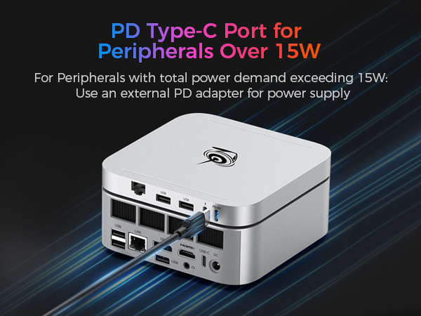 mini pc docking station type-c PD