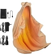 Bearbug Cordless Heated Blanket, Portable Wearable Electric Heated Blanket Shawl Hoodie Battery O...