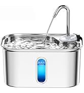 Cat Water Fountain Stainless Steel for Cats Indoor with BPA-Free SUS304, Effective 6-Layer Filter...