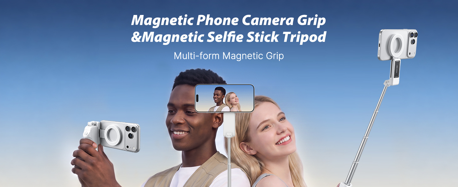 Magnetic Selfie Stick Tripod,Phone Camera Grip